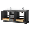 Custom image for Dark Gray with Polished Chrome Trim / White Cultured Marble / No Mirror