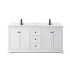 Custom image for White with Matte Black Trim / Carrara Cultured Marble / No Mirror