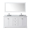 Custom image for White with Matte Black Trim / White Carrara Marble / 70