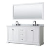 Custom image for White with Matte Black Trim / White Carrara Marble / 70