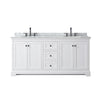 Custom image for White with Matte Black Trim / White Carrara Marble / No Mirror