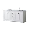 Custom image for White with Matte Black Trim / White Carrara Marble / No Mirror