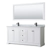 Custom image for White with Matte Black Trim / White Carrara Marble / 70