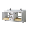 Custom image for White with Matte Black Trim / White Carrara Marble / No Mirror