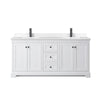 Custom image for White with Matte Black Trim / White Cultured Marble / No Mirror