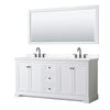 Custom image for White with Matte Black Trim / White Cultured Marble / 70