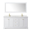 Custom image for White with Brushed Gold Trim / Carrara Cultured Marble / 70
