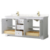 Custom image for White with Brushed Gold Trim / Carrara Cultured Marble / No Mirror