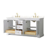 Custom image for White with Brushed Gold Trim / Carrara Cultured Marble / No Mirror