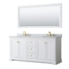 Custom image for White with Brushed Gold Trim / White Carrara Marble / 70