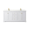 Custom image for White with Brushed Gold Trim / Giotto Quartz / No Mirror