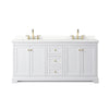 Custom image for White with Brushed Gold Trim / Giotto Quartz / No Mirror