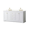 Custom image for White with Brushed Gold Trim / Giotto Quartz / No Mirror