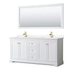 Custom image for White with Brushed Gold Trim / White Cultured Marble / 70