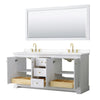 Custom image for White with Brushed Gold Trim / White Cultured Marble / 70