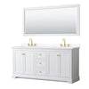 Custom image for White with Brushed Gold Trim / White Cultured Marble / 70
