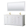 Custom image for White with Brushed Gold Trim / White Quartz / 70