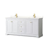 Custom image for White with Brushed Gold Trim / White Quartz / No Mirror