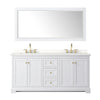 Custom image for White with Brushed Gold Trim / White Quartz / 70
