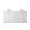 Custom image for White with Brushed Gold Trim / White Quartz / No Mirror