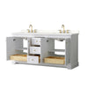 Custom image for White with Brushed Gold Trim / White Quartz / No Mirror