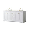 Custom image for White with Brushed Gold Trim / White Quartz / No Mirror