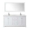 Custom image for White with Polished Chrome Trim / Carrara Cultured Marble / 70