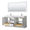 Custom image for White with Polished Chrome Trim / Carrara Cultured Marble / 70