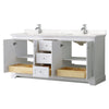 Custom image for White with Polished Chrome Trim / Carrara Cultured Marble / No Mirror