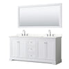 Custom image for White with Polished Chrome Trim / Carrara Cultured Marble / 70