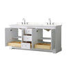 Custom image for White with Polished Chrome Trim / Carrara Cultured Marble / No Mirror