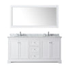Custom image for White with Polished Chrome Trim / White Carrara Marble / 70