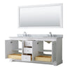 Custom image for White with Polished Chrome Trim / White Carrara Marble / 70