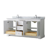 Custom image for White with Polished Chrome Trim / White Carrara Marble / No Mirror