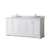 Custom image for White with Polished Chrome Trim / White Carrara Marble / No Mirror