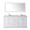 Custom image for White with Polished Chrome Trim / White Carrara Marble / 70