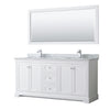 Custom image for White with Polished Chrome Trim / White Carrara Marble / 70
