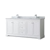 Custom image for White with Polished Chrome Trim / White Carrara Marble / No Mirror