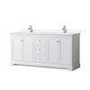 Custom image for White with Polished Chrome Trim / White Cultured Marble / No Mirror