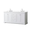 Custom image for White with Polished Chrome Trim / White Cultured Marble / No Mirror