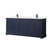 Custom image for Dark Blue with Matte Black Trim / Carrara Cultured Marble / No Mirror