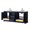Custom image for Dark Blue with Matte Black Trim / Carrara Cultured Marble / No Mirror