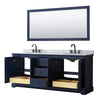 Custom image for Dark Blue with Matte Black Trim / White Carrara Marble / 70