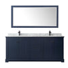 Custom image for Dark Blue with Matte Black Trim / White Carrara Marble / 70