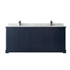 Custom image for Dark Blue with Matte Black Trim / White Carrara Marble / No Mirror