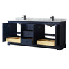 Custom image for Dark Blue with Matte Black Trim / White Carrara Marble / No Mirror