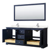 Custom image for Dark Blue with Polished Chrome Trim / Carrara Cultured Marble / 70