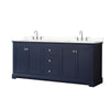 Custom image for Dark Blue with Polished Chrome Trim / Carrara Cultured Marble / No Mirror