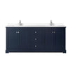 Custom image for Dark Blue with Polished Chrome Trim / White Cultured Marble / No Mirror