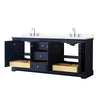 Custom image for Dark Blue with Polished Chrome Trim / White Cultured Marble / No Mirror
